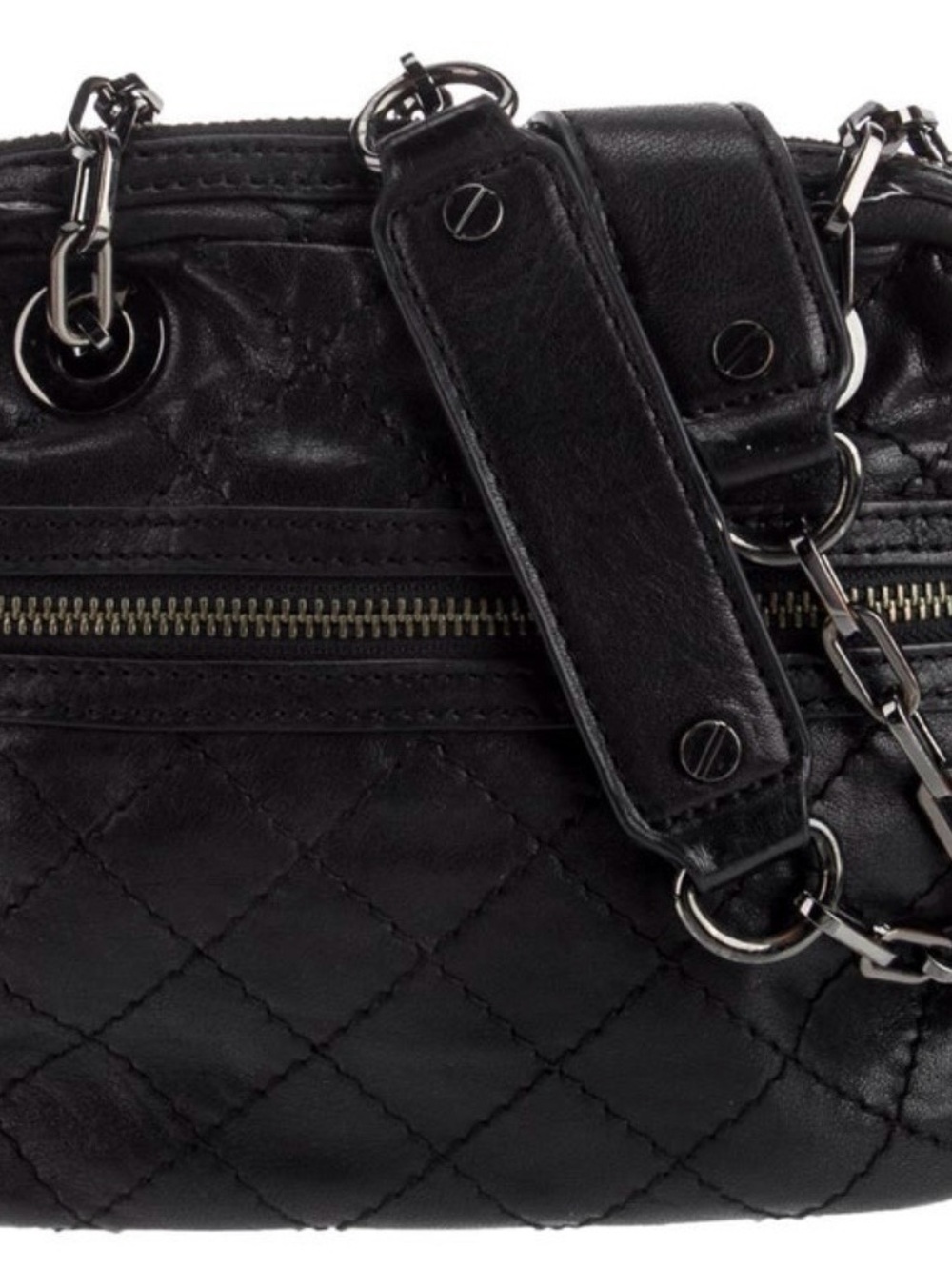 Tory Burch Quilted Leather Chain-Detail Shoulder Bag - Black - Picture 1 of 10